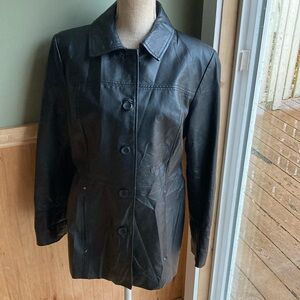 East 5th black genuine leather lined  jacket